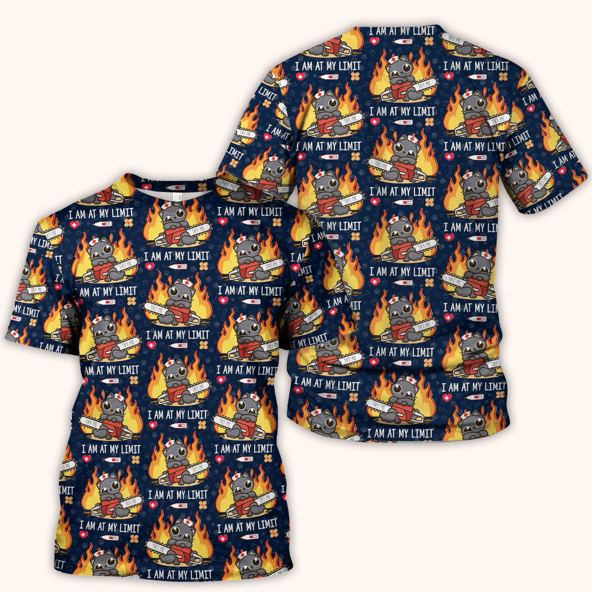 Cat I Am At My Limit Nurse Scrub Top