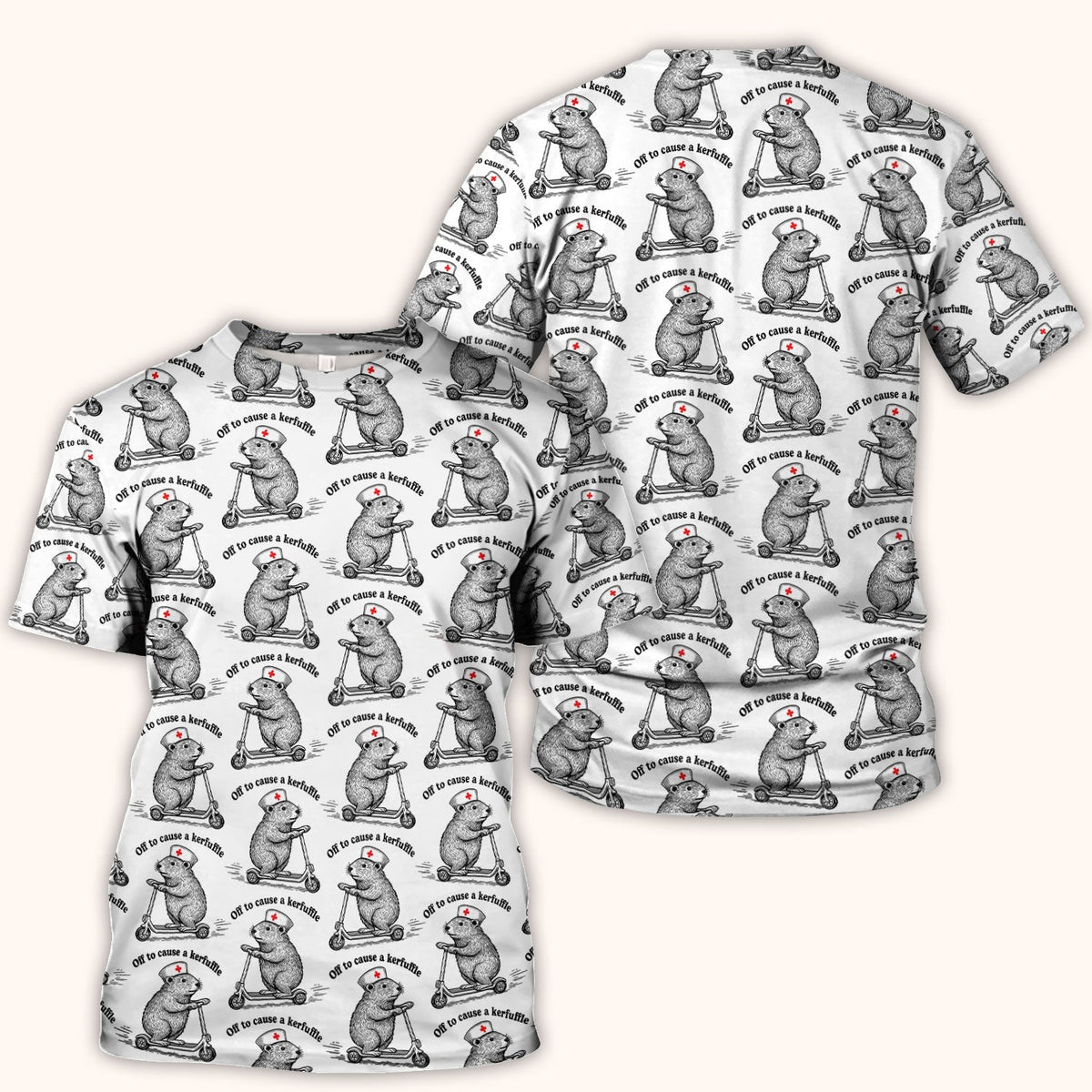 Mouse Scooter Nurse Scrub Top
