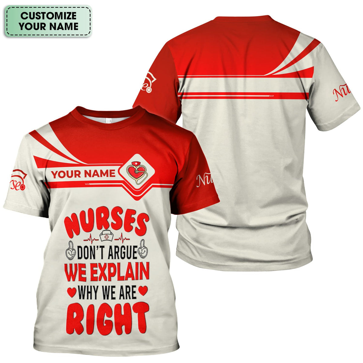 Personalized We Explain Why We Are Right Nurse Scrub Top