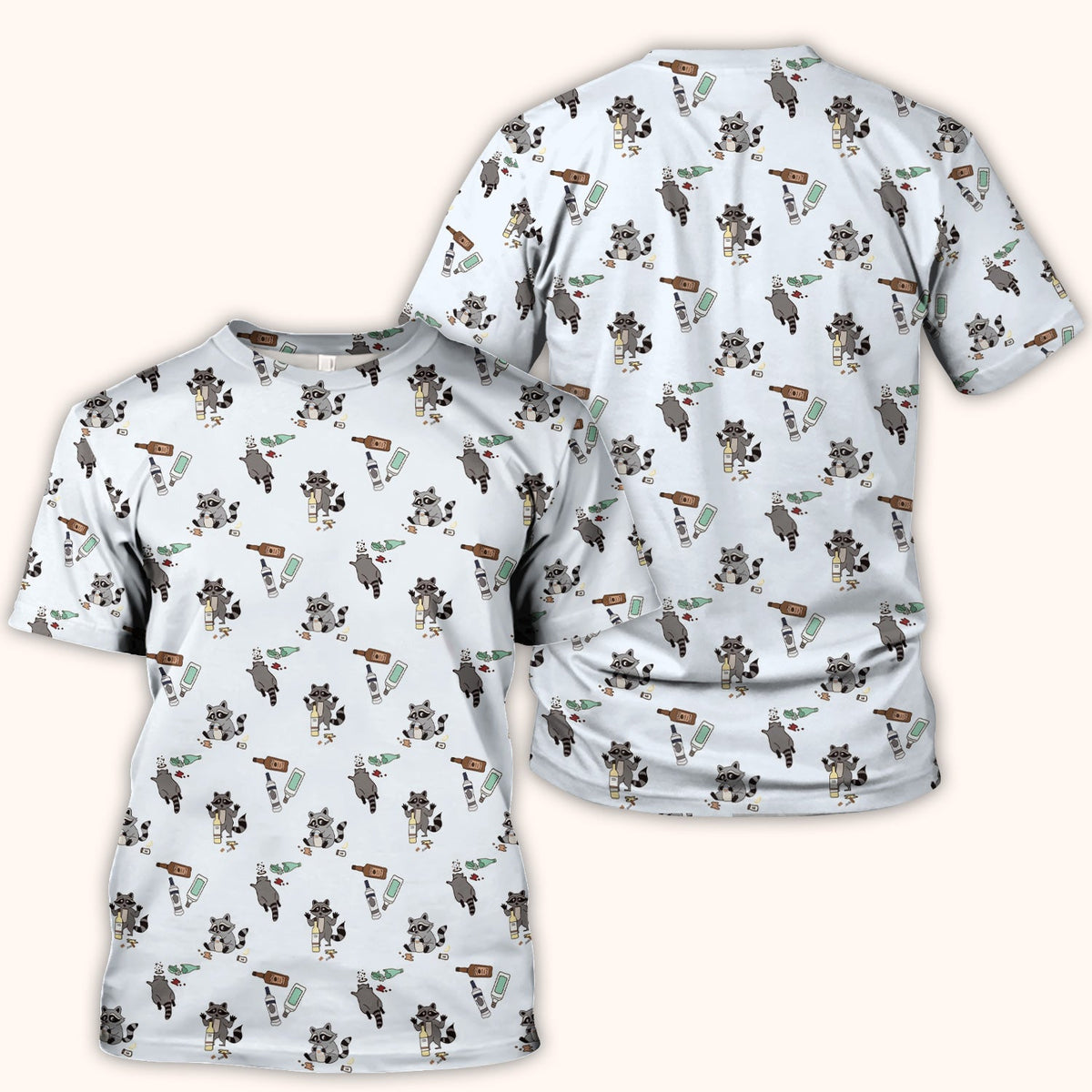 Messy Drunk Raccoon Nurse Scrub Top