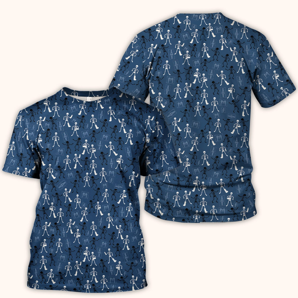 Orthopedic Skeleton Nurse Scrub Top - Halloween Gift
