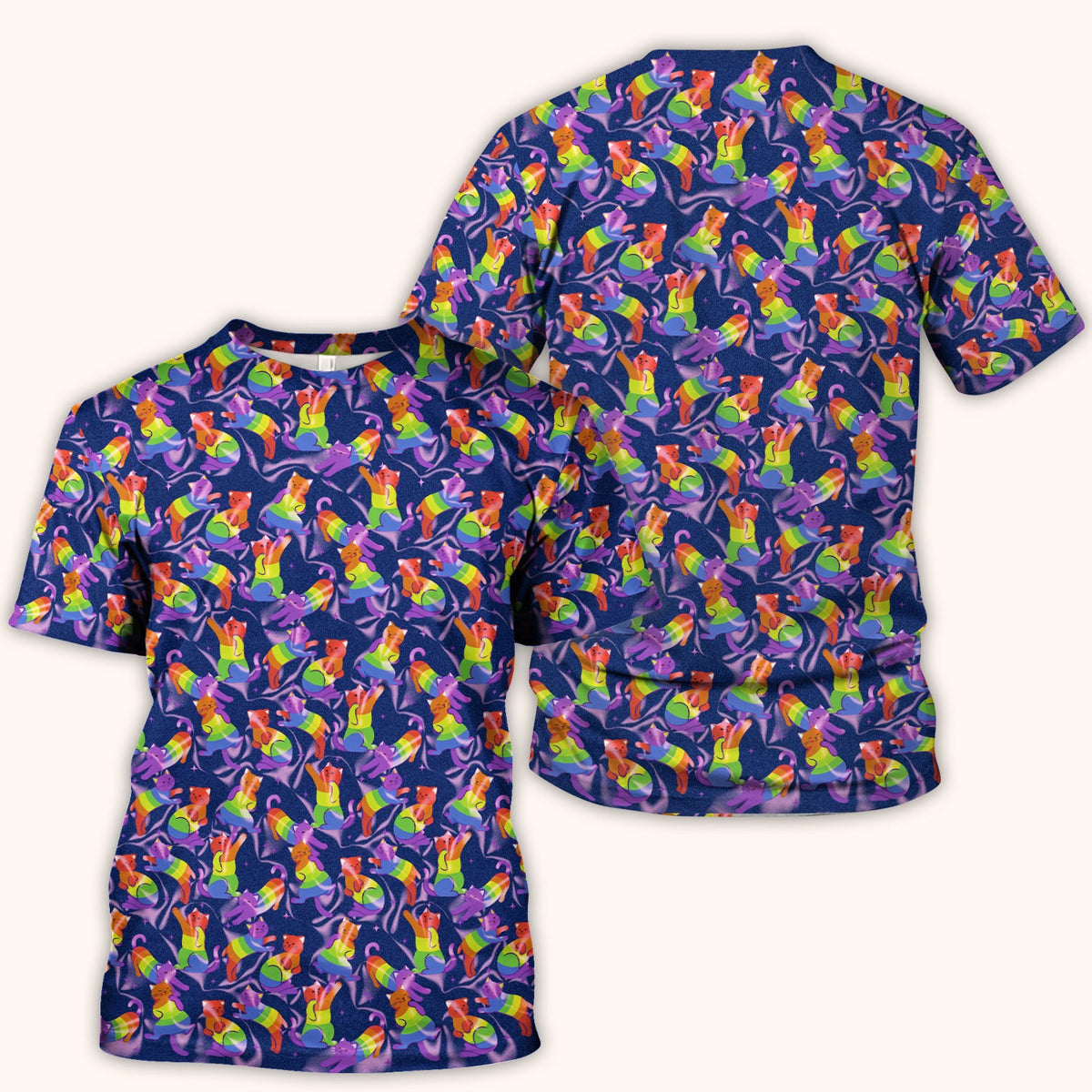 Rainbow Pride Cat Nurse Scrub Top
