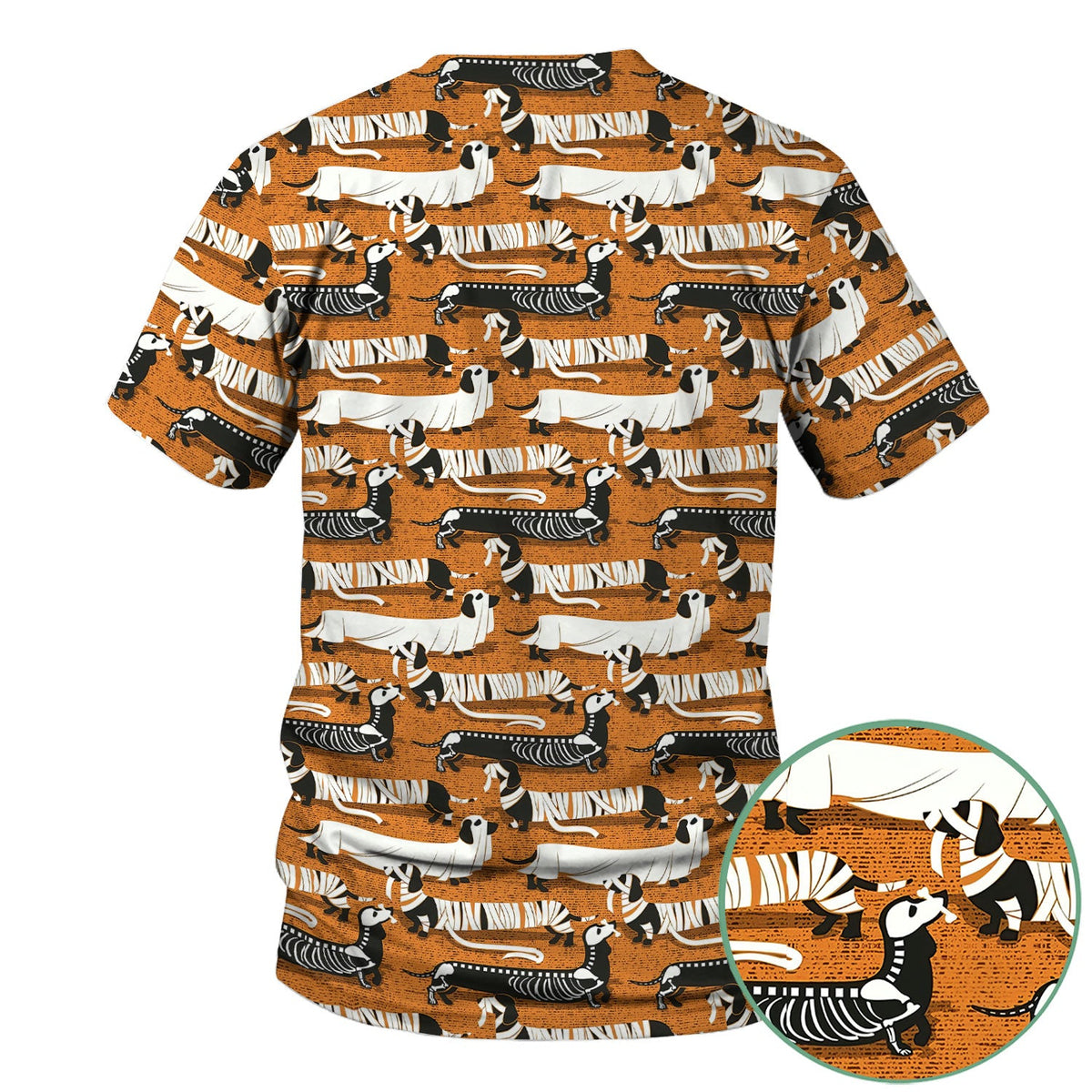 Dachshund Skeleton Nurse Scrub Top - Halloween Gift