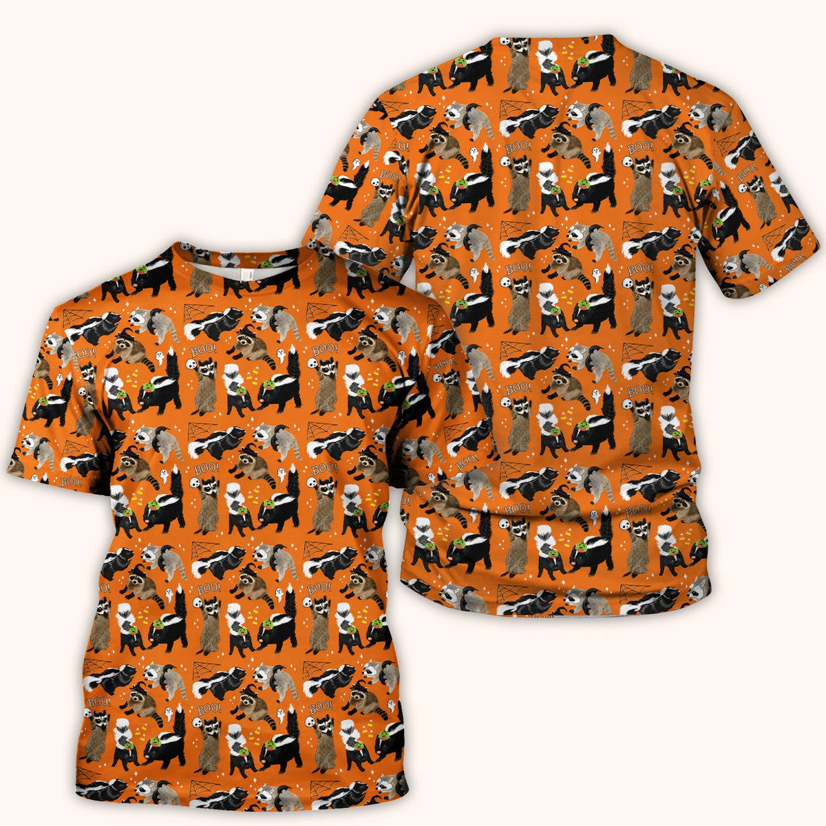Skunk Raccoon Wildlife Nurse Scrub Top - Halloween Gift