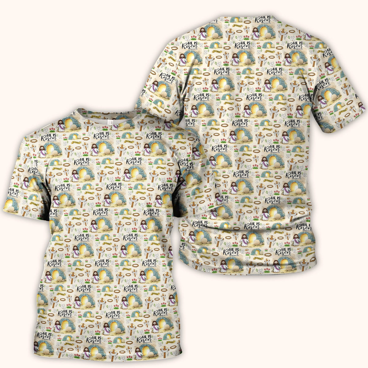 Easter He Is Risen Resurrection Nurse Scrub Top