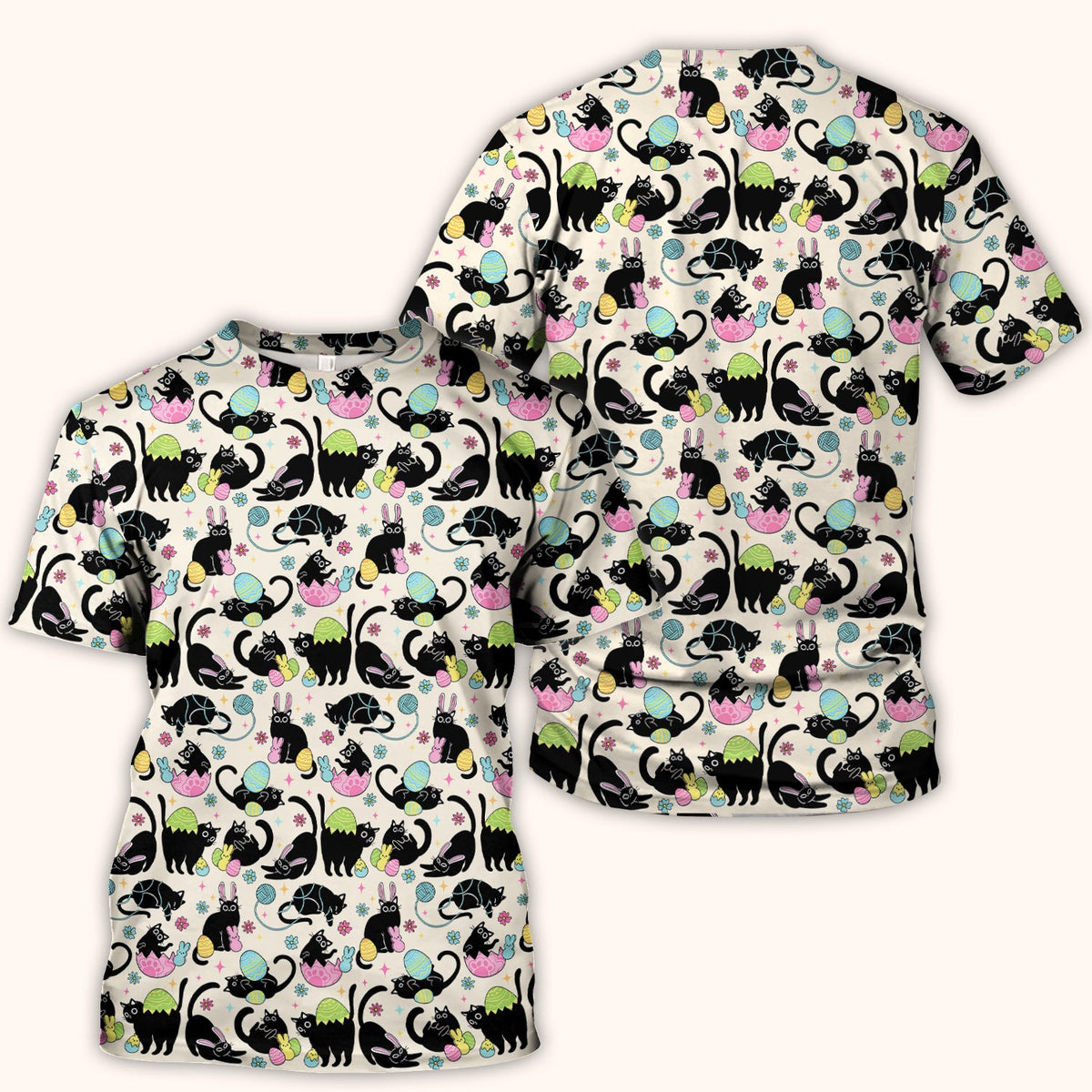 Black Cat Egg Nurse Scrub Top - Easter Gift