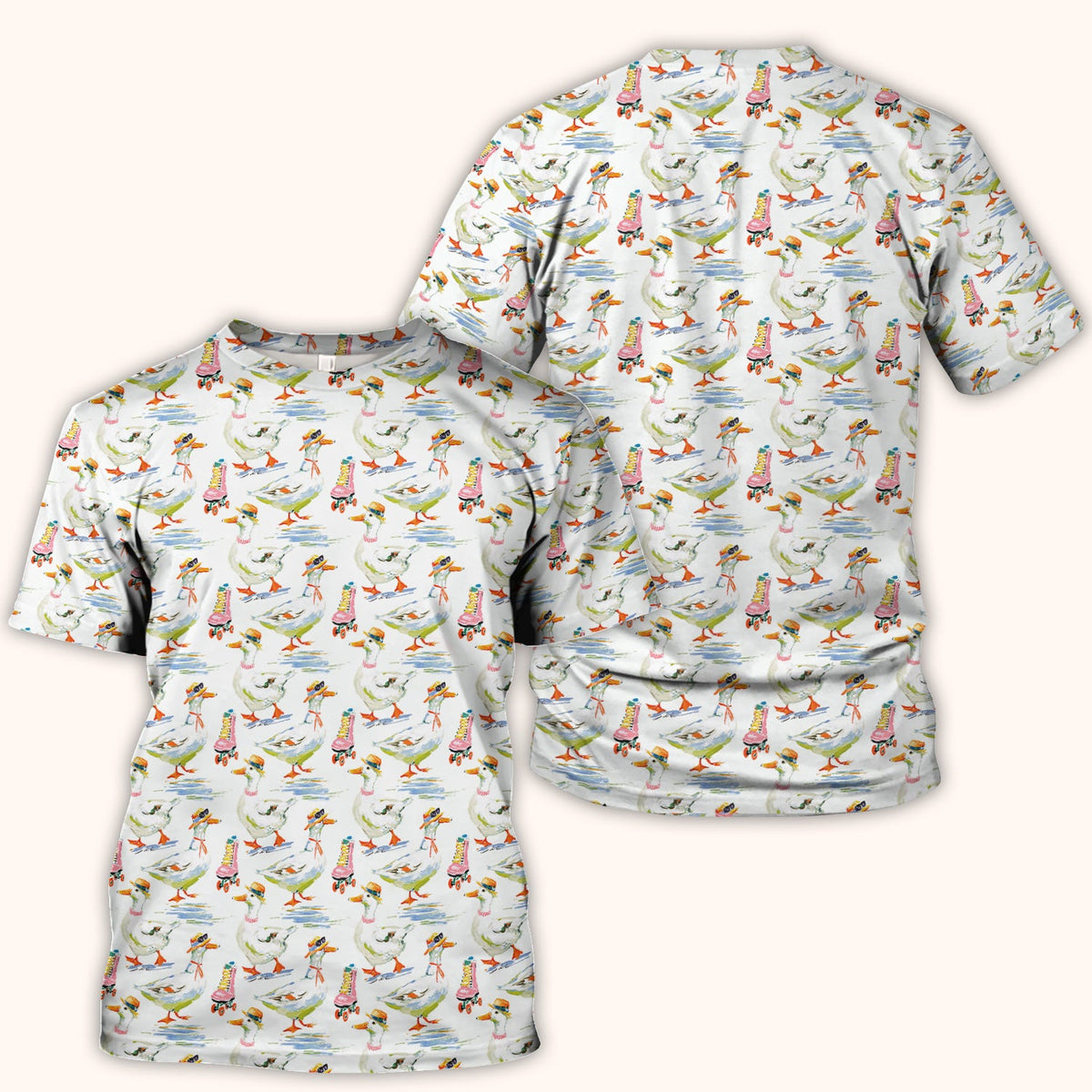 Roller Skating Goose Nurse Scrub Top