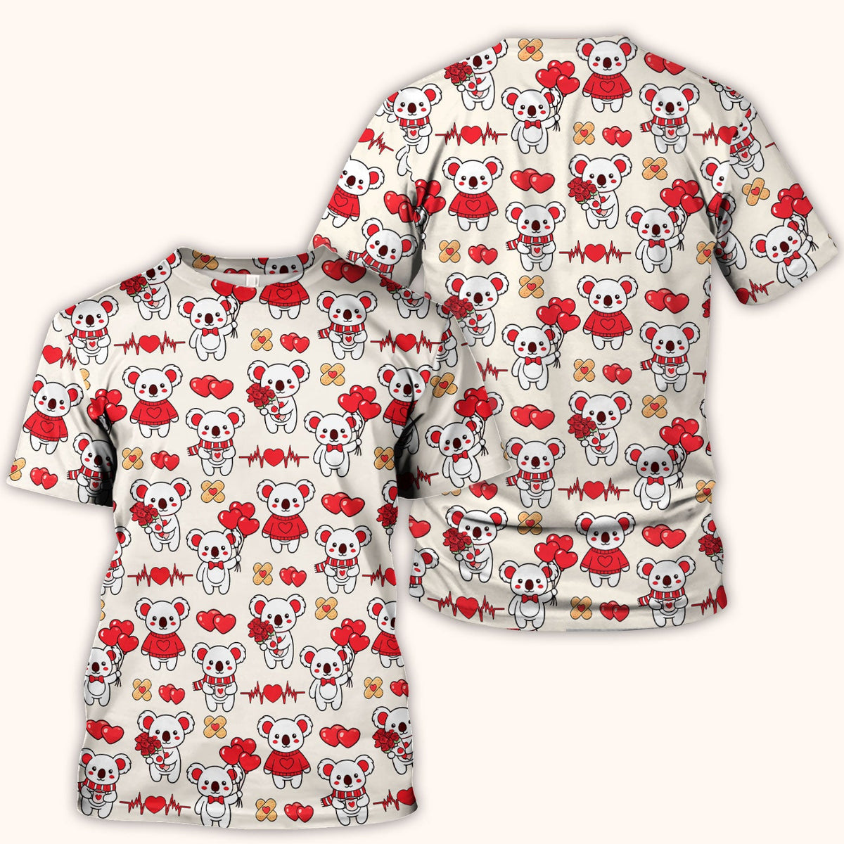 Sweet Koala Scrub Top - Valentines Day Gift For Nurse