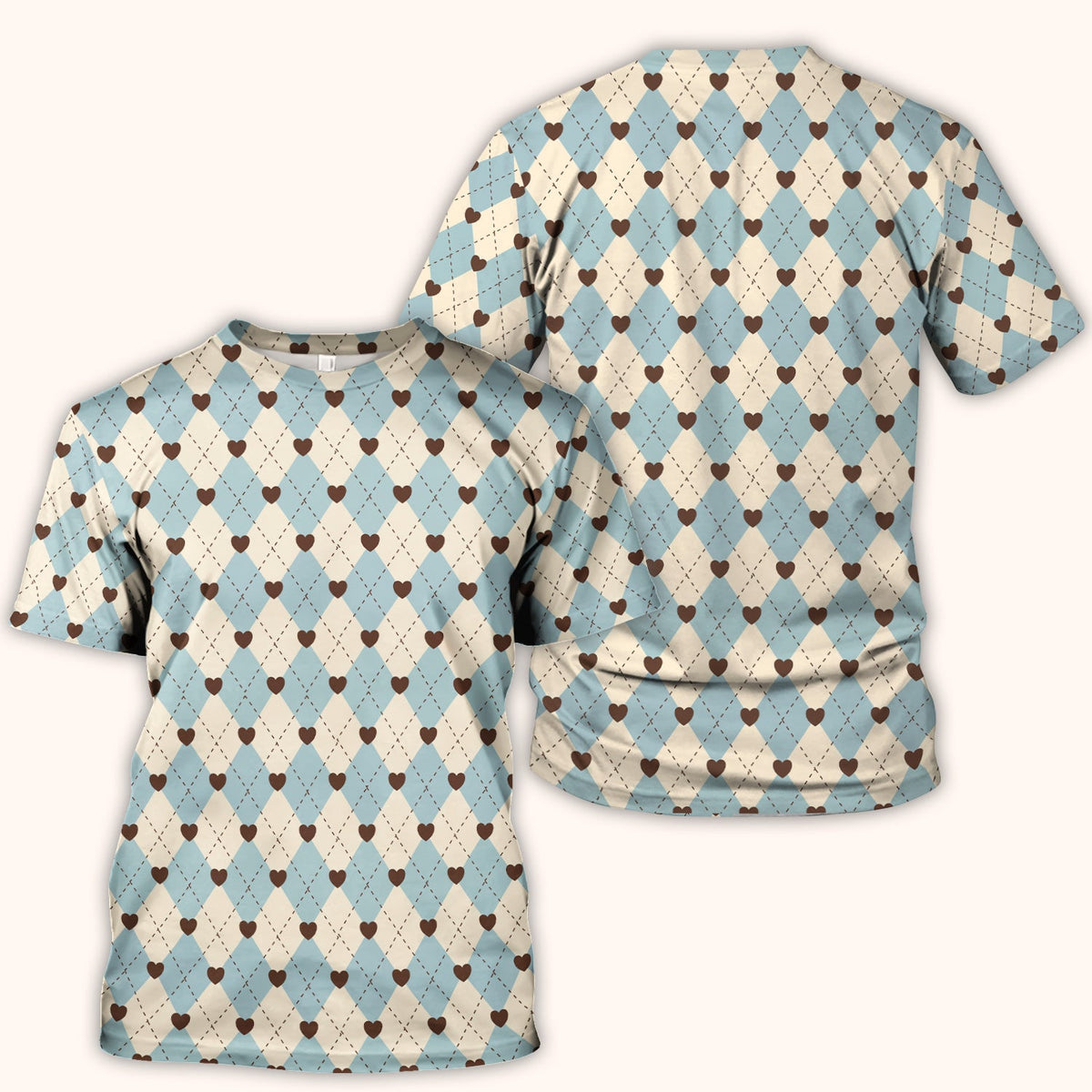 Plaid Heart Nurse Scrub Top