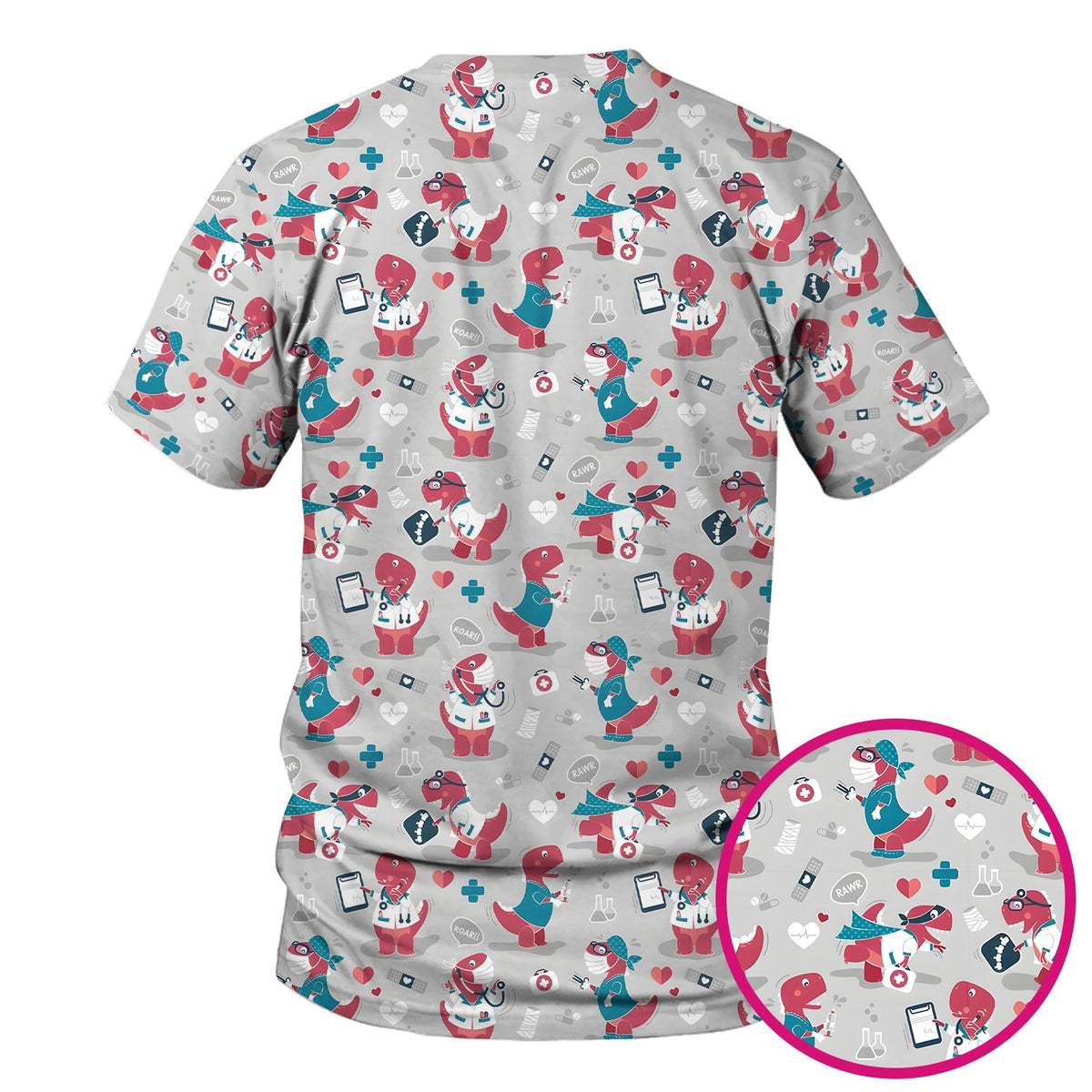Dinosaur Doctor Nurse Scrub Top