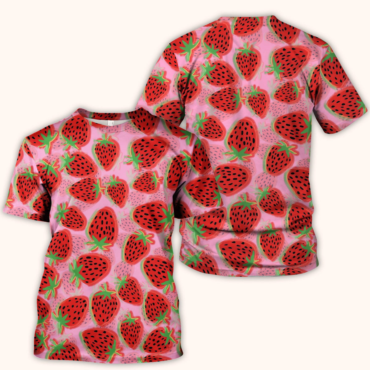 Pink Strawberry Nurse Scrub Top