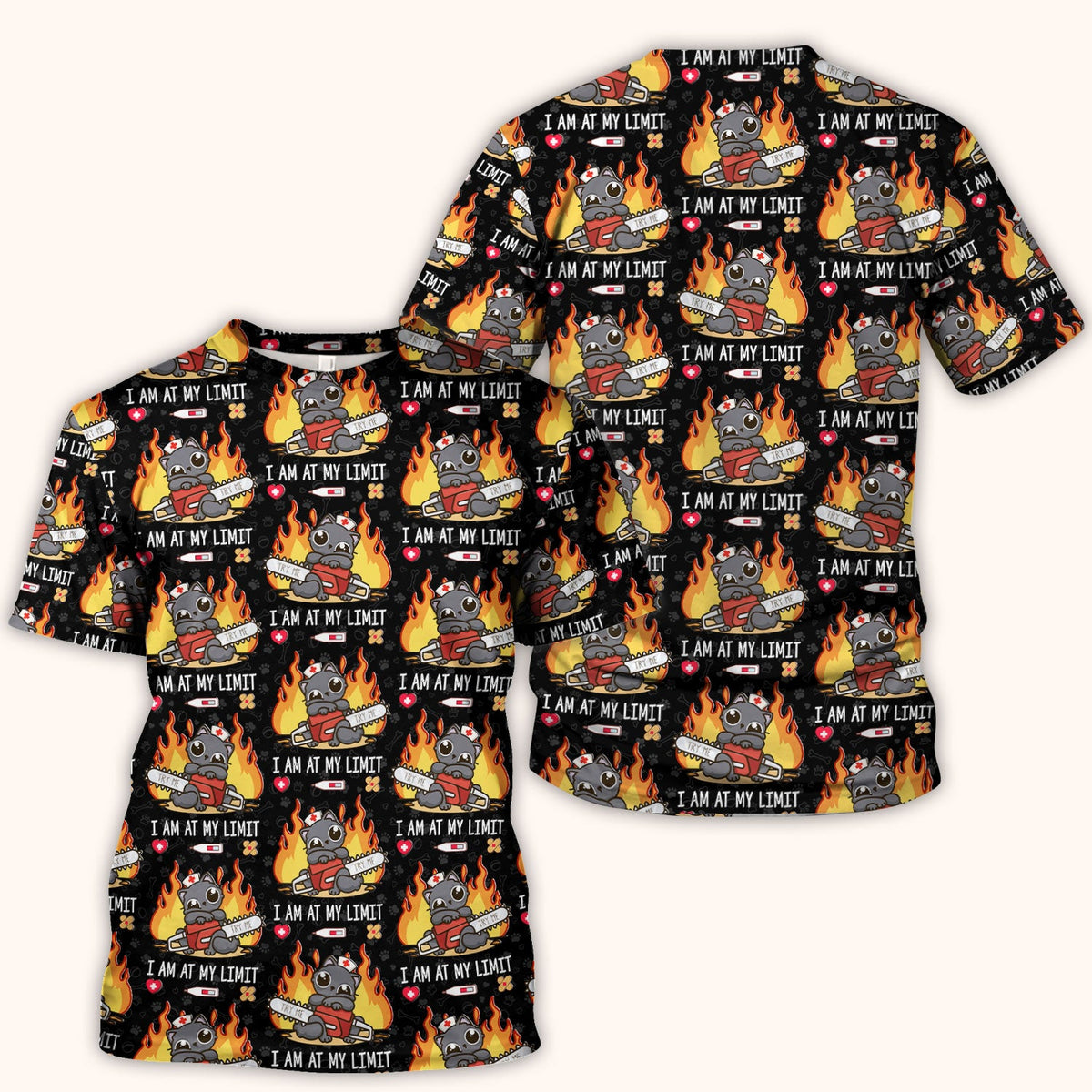 Cat I Am At My Limit Nurse Scrub Top
