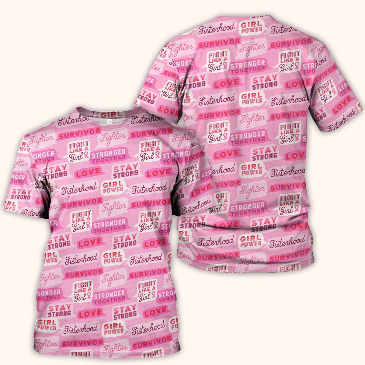 Pink Ribbon Quotes Nurse Scrub Top