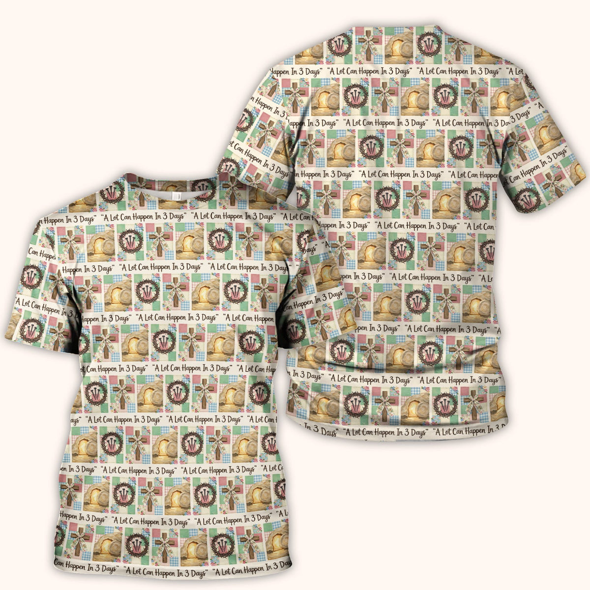 Christian Easter Cross Nurse Scrub Top