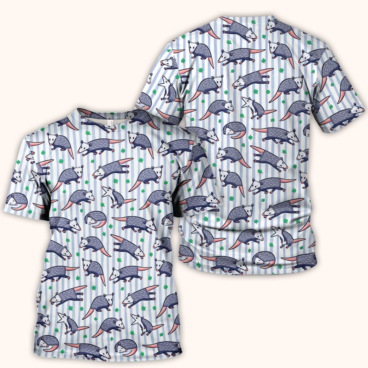 Opossum Blue Stripe Nurse Scrub Top