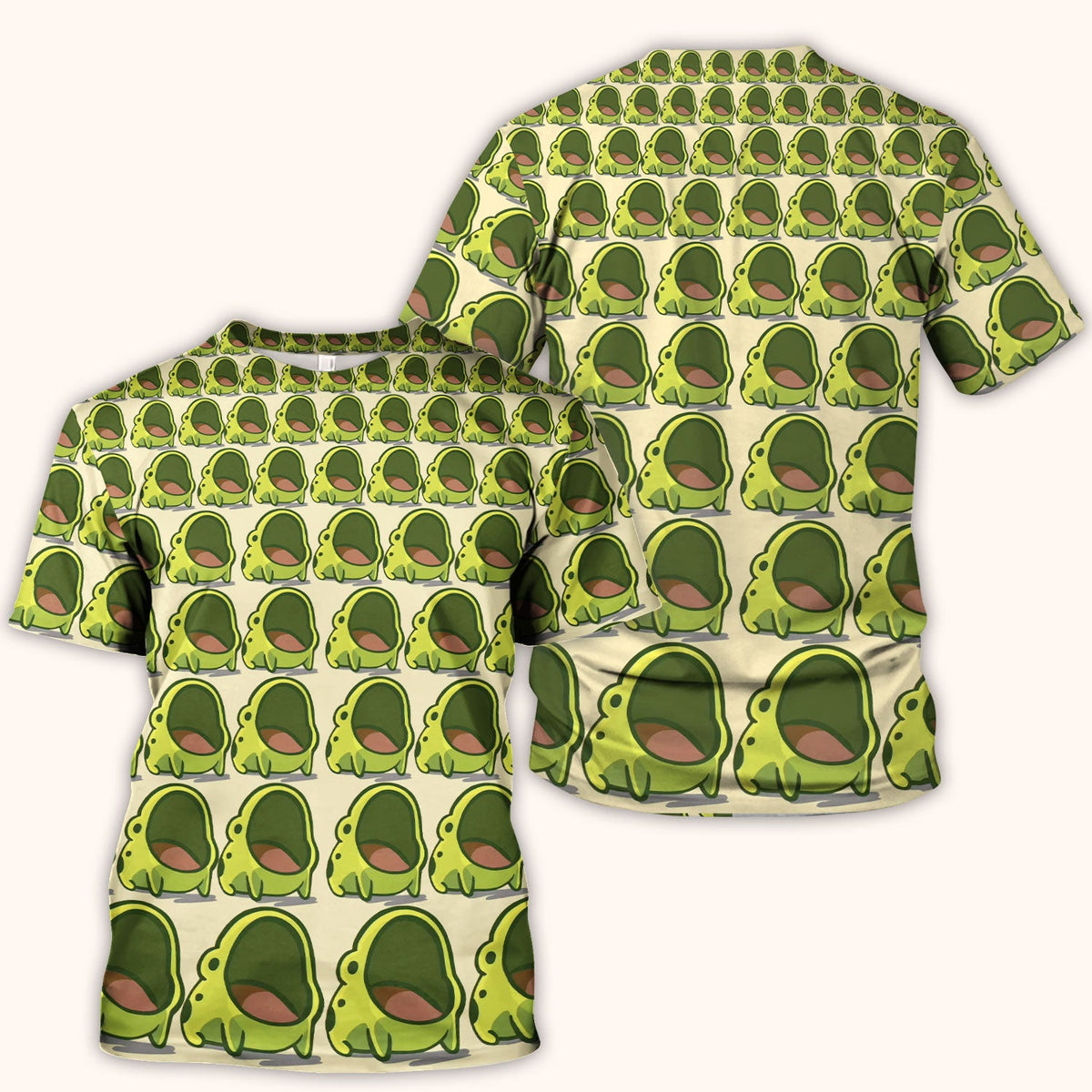 Green Frog Cartoon Nurse Scrub Top
