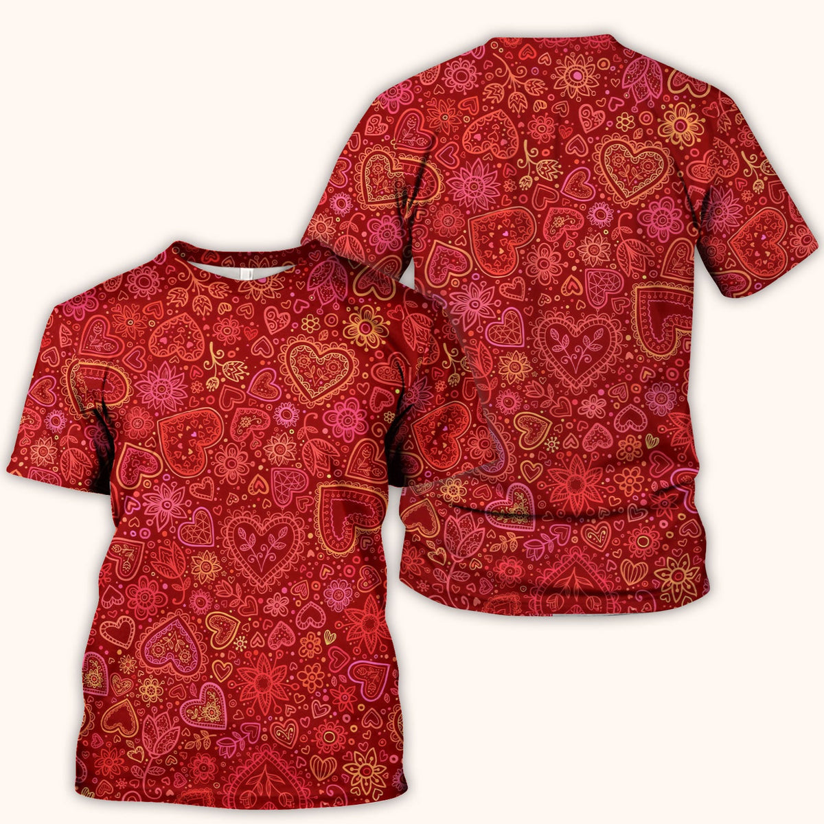 Valentine Heart Nurse Scrub Top, Cute Nursing Pattern Shirt, Breathable Fabrics Nursing Uniform
