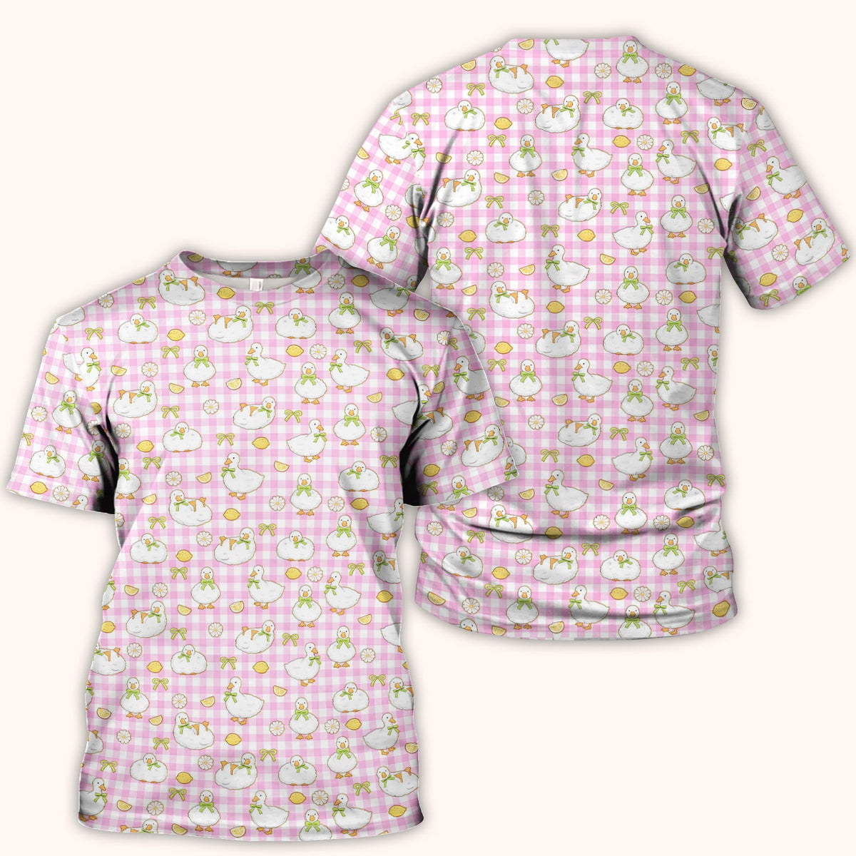 Adorable Ducks Lemon Daisy Nurse Scrub Top