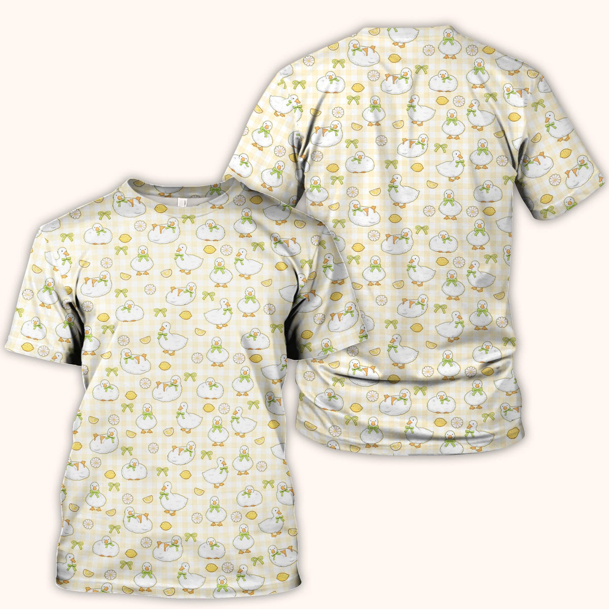 Adorable Ducks Lemon Daisy Nurse Scrub Top