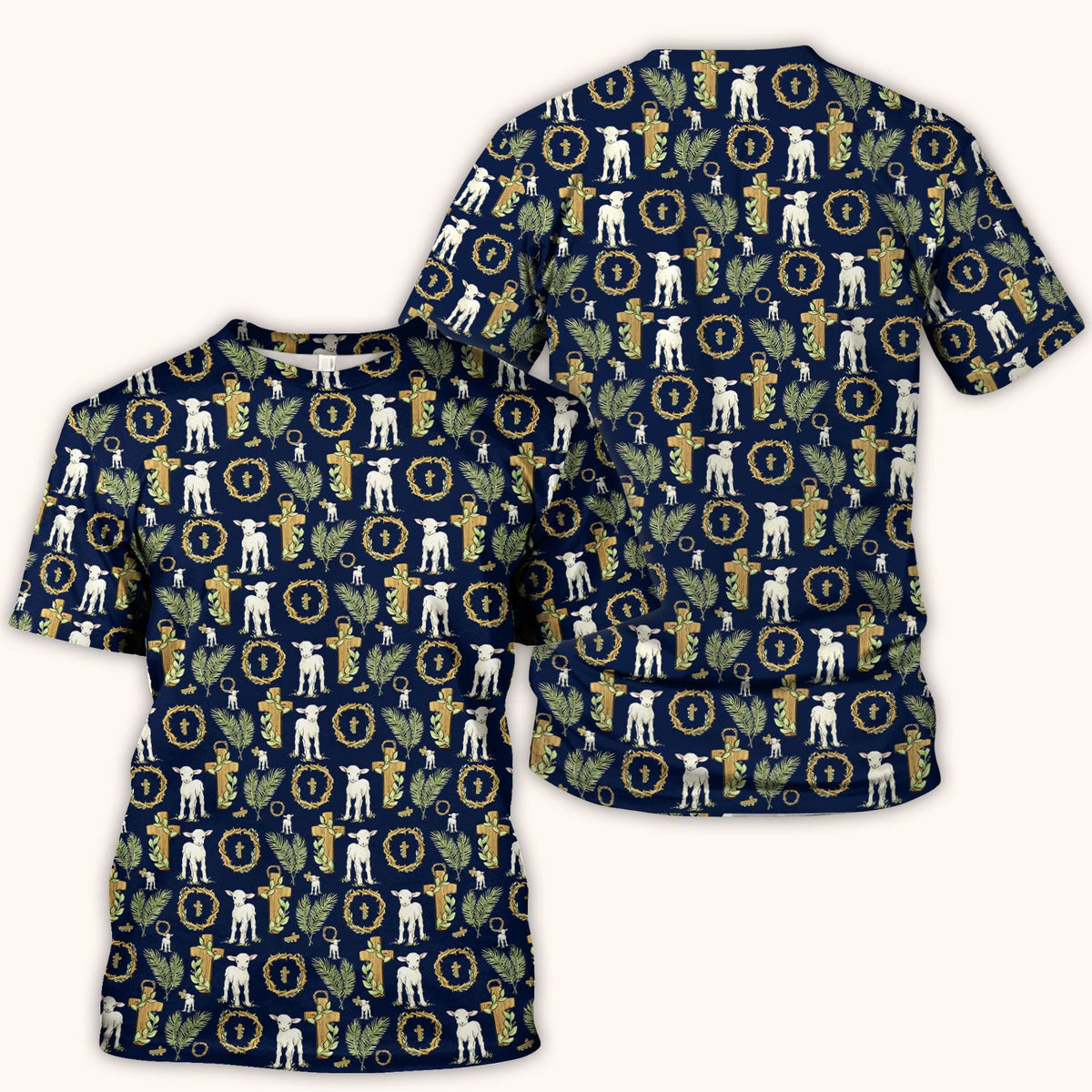 Faith Lamb Cross Nurse Scrub Top