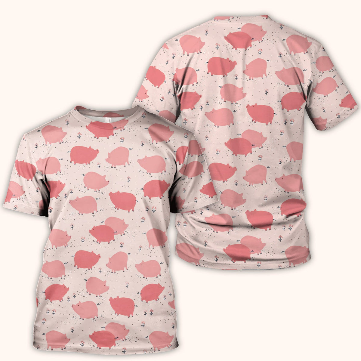 Pink Pig Farm Nurse Scrub Top