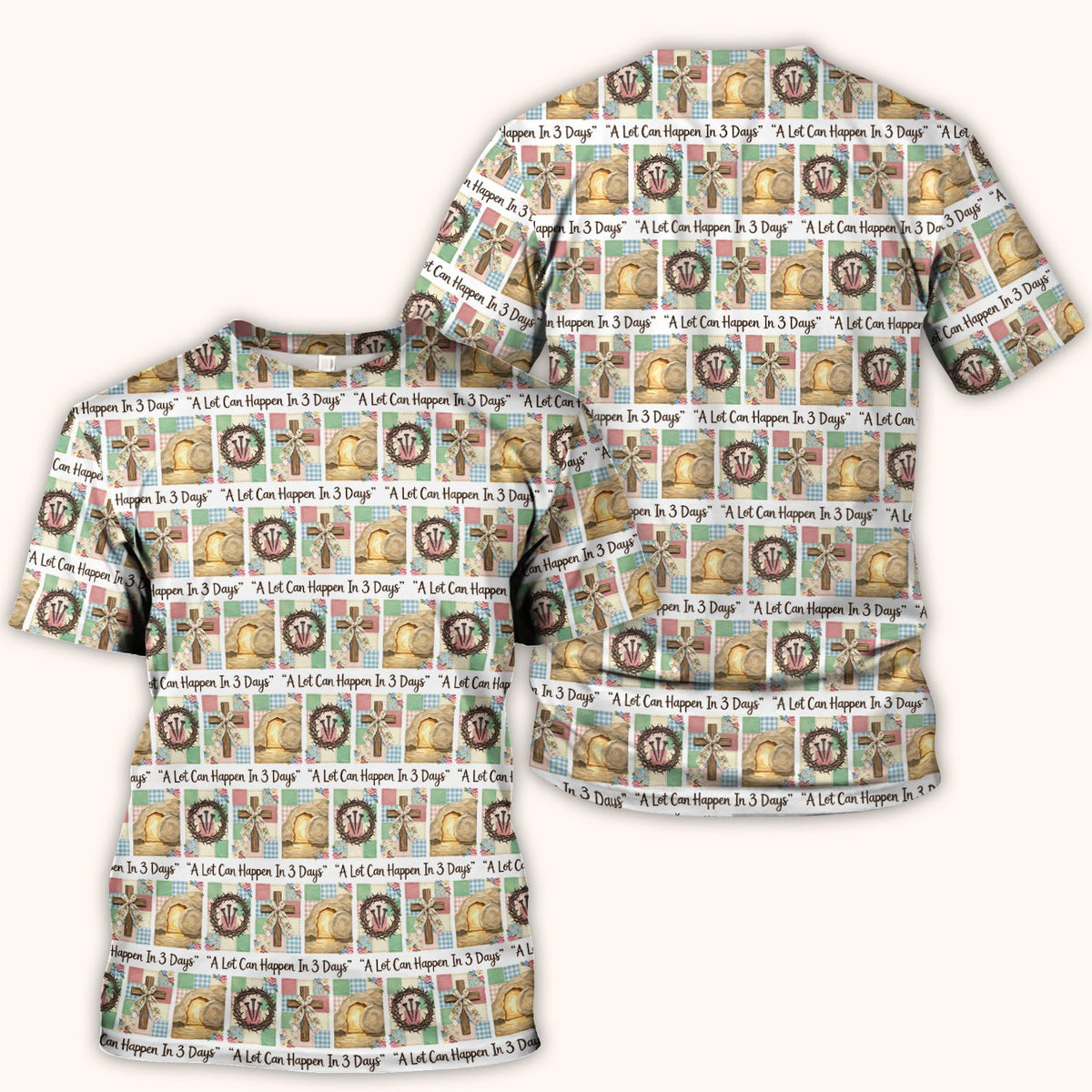 Christian Easter Cross Nurse Scrub Top