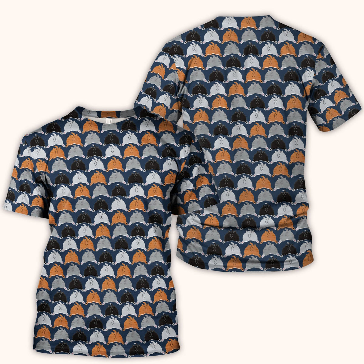Multicolor Cat Nurse Scrub Top