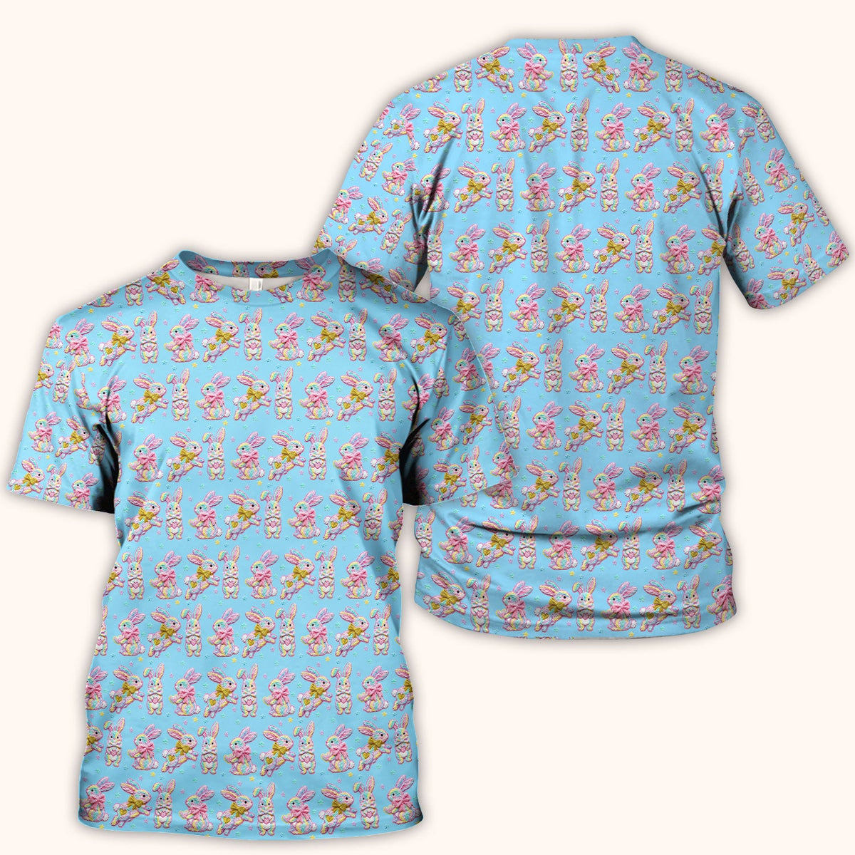Cartoon Bunny Nurse Scrub Top - Easter Gift