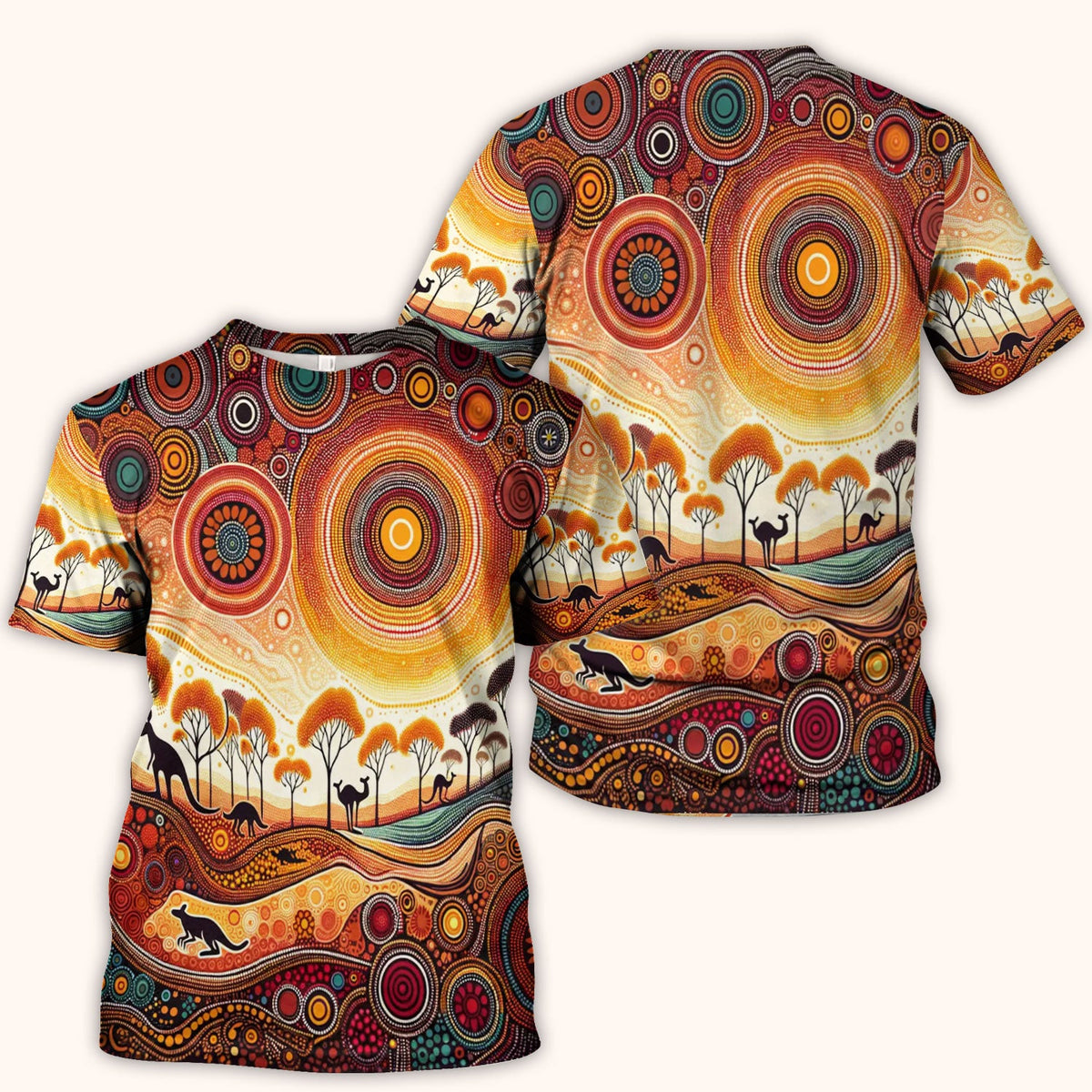 Aboriginal Kangaroo Art Nurse Scrub Top, Comfortable Scrubs for Nurses