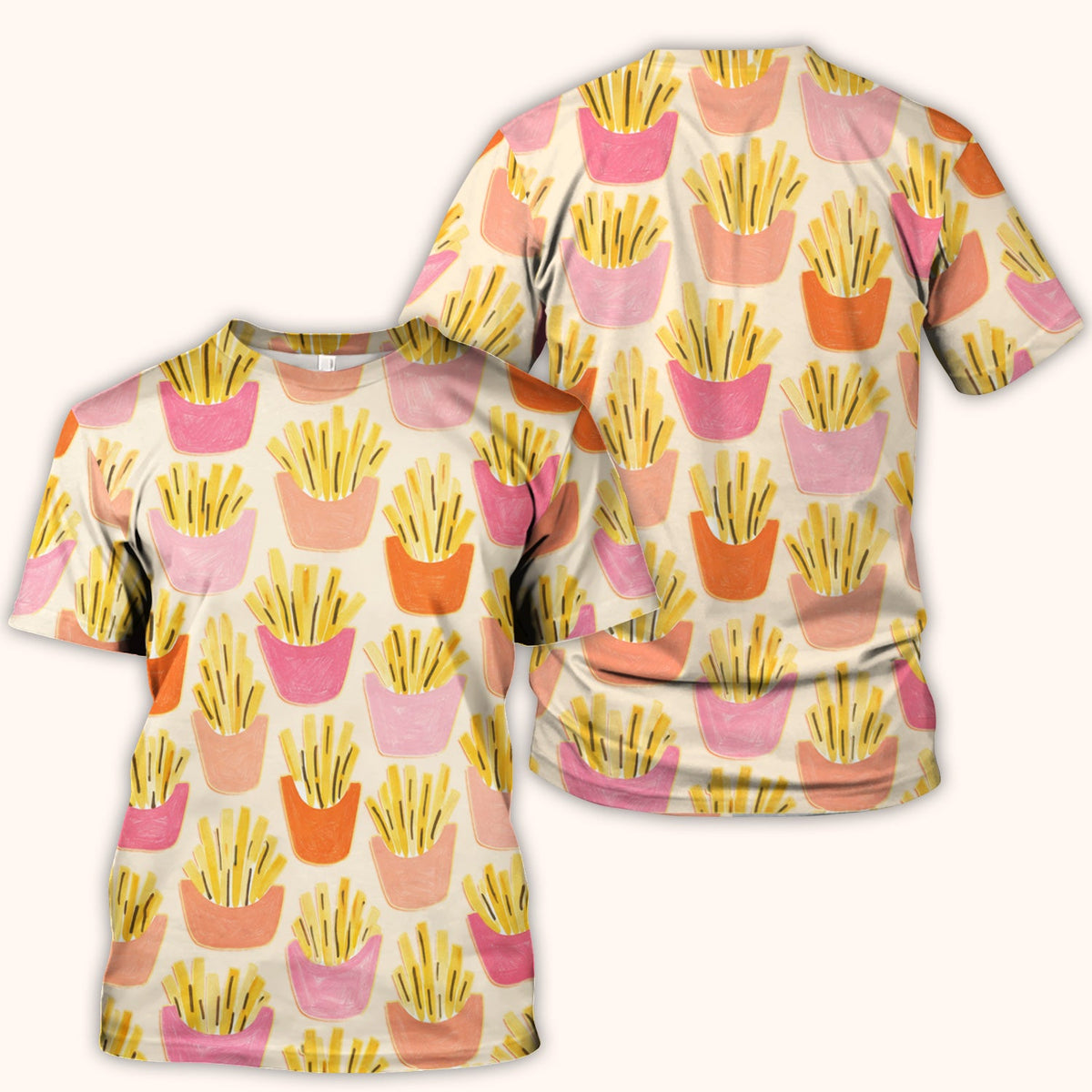 French Fries Nurse Scrub Top