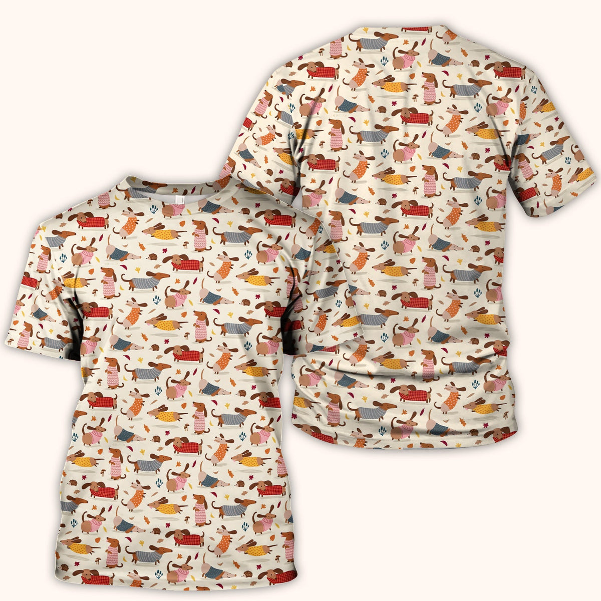 Cute Autumn Dachshund Nurse Scrub Top