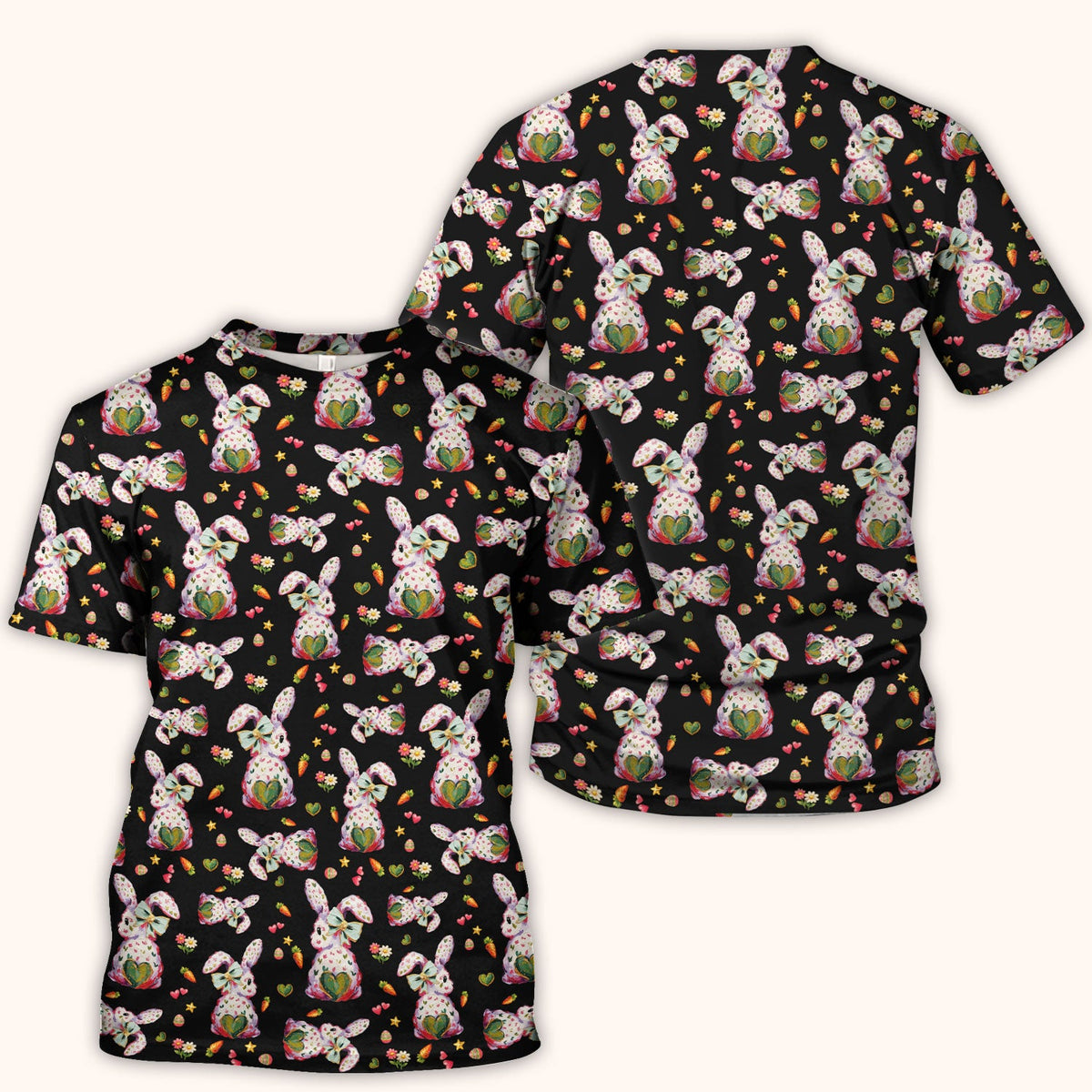 Pastel Bunny Easter Nurse Scrub Top