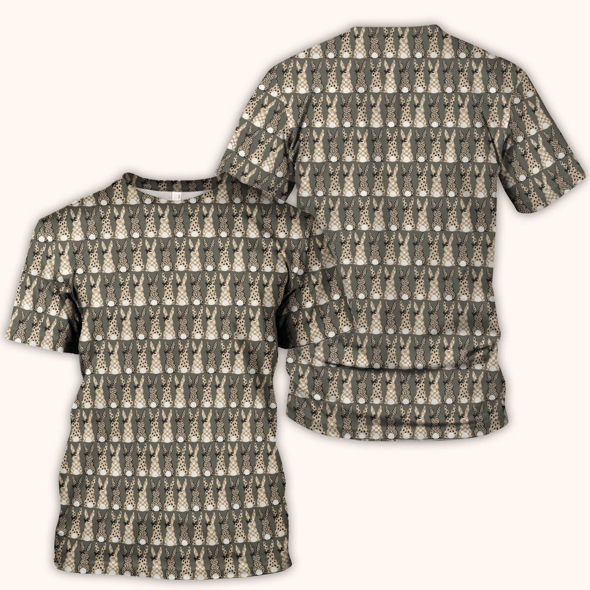 Vintage Bunny Beige Nurse Scrub Top