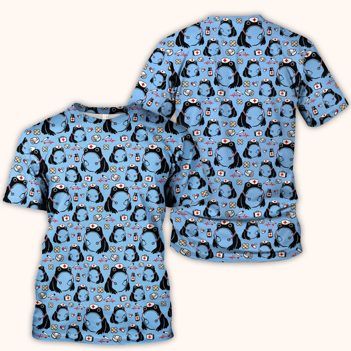 Frog Medical Nurse Scrub Top