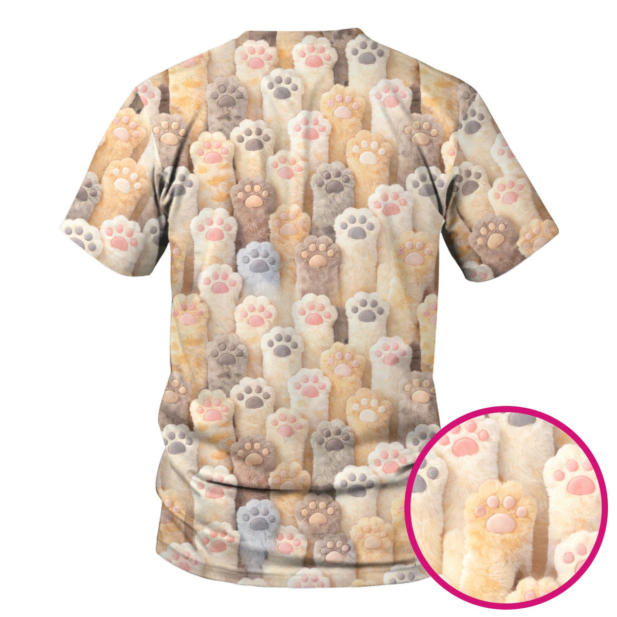 Fluffy Cat Paw Nurse Scrub Top
