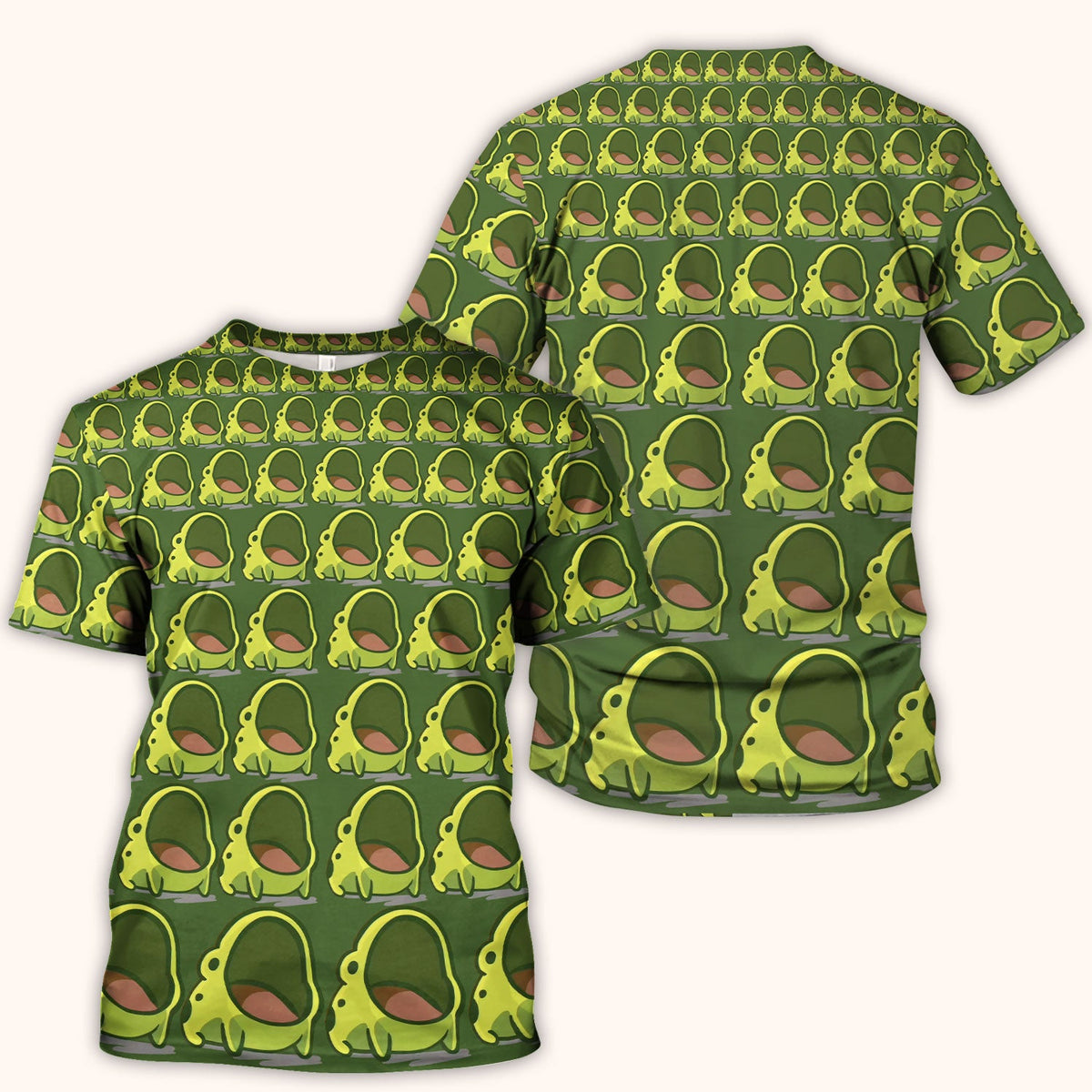 Green Frog Cartoon Nurse Scrub Top