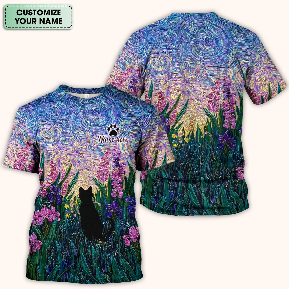 Personalized Starry Sky Cat Nurse Scrub Top