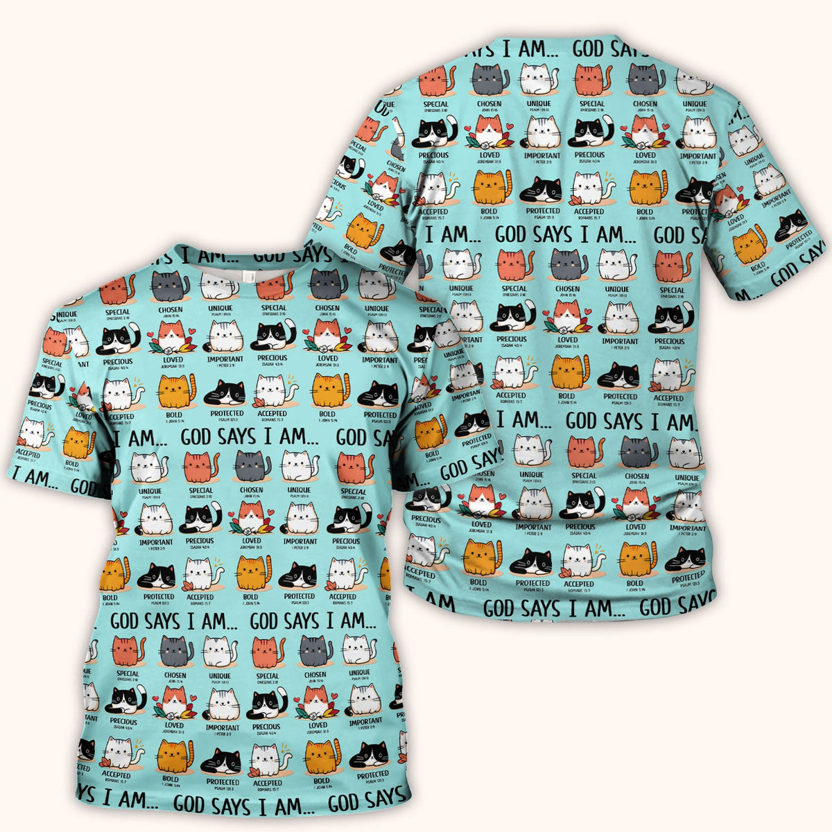 Cat God Says I Am Nurse Scrub Top