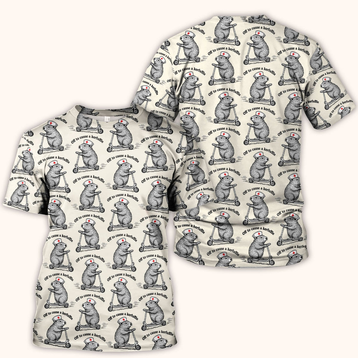 Mouse Scooter Nurse Scrub Top