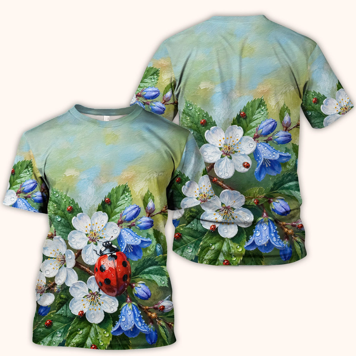 Ladybug Blossom Garden Nurse Scrub Top