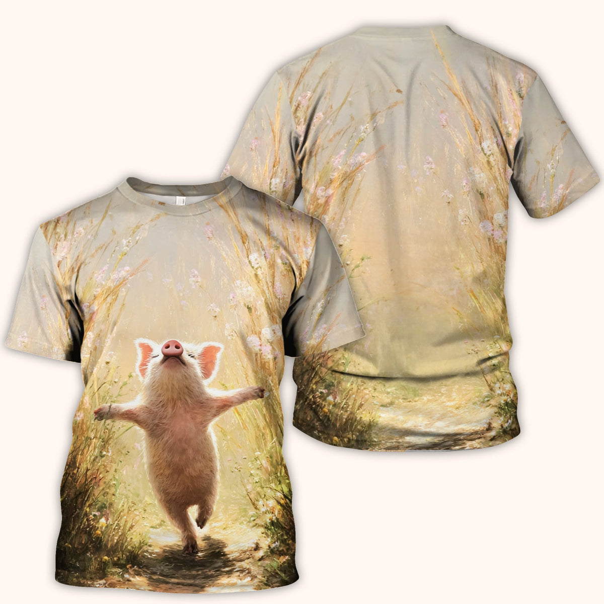Pig Running Meadow Nurse Scrub Top