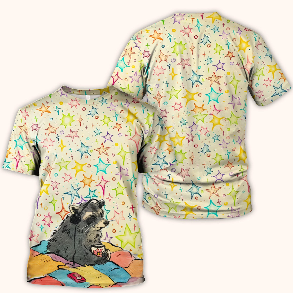 Chill Raccoon Starry Music Nurse Scrub Top
