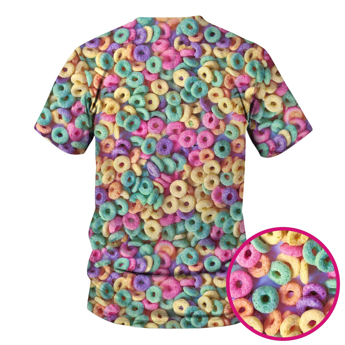 Colorful Cereal Loops Pattern Scrub Top, Comfortable Scrubs for Nurses
