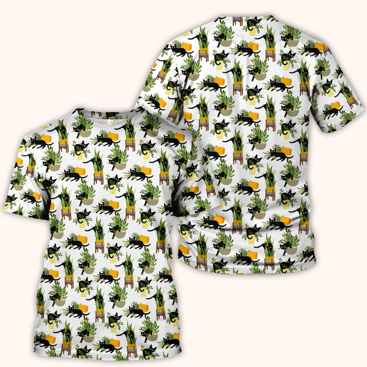 Black Cat Plant Pots Nurse Scrub Top