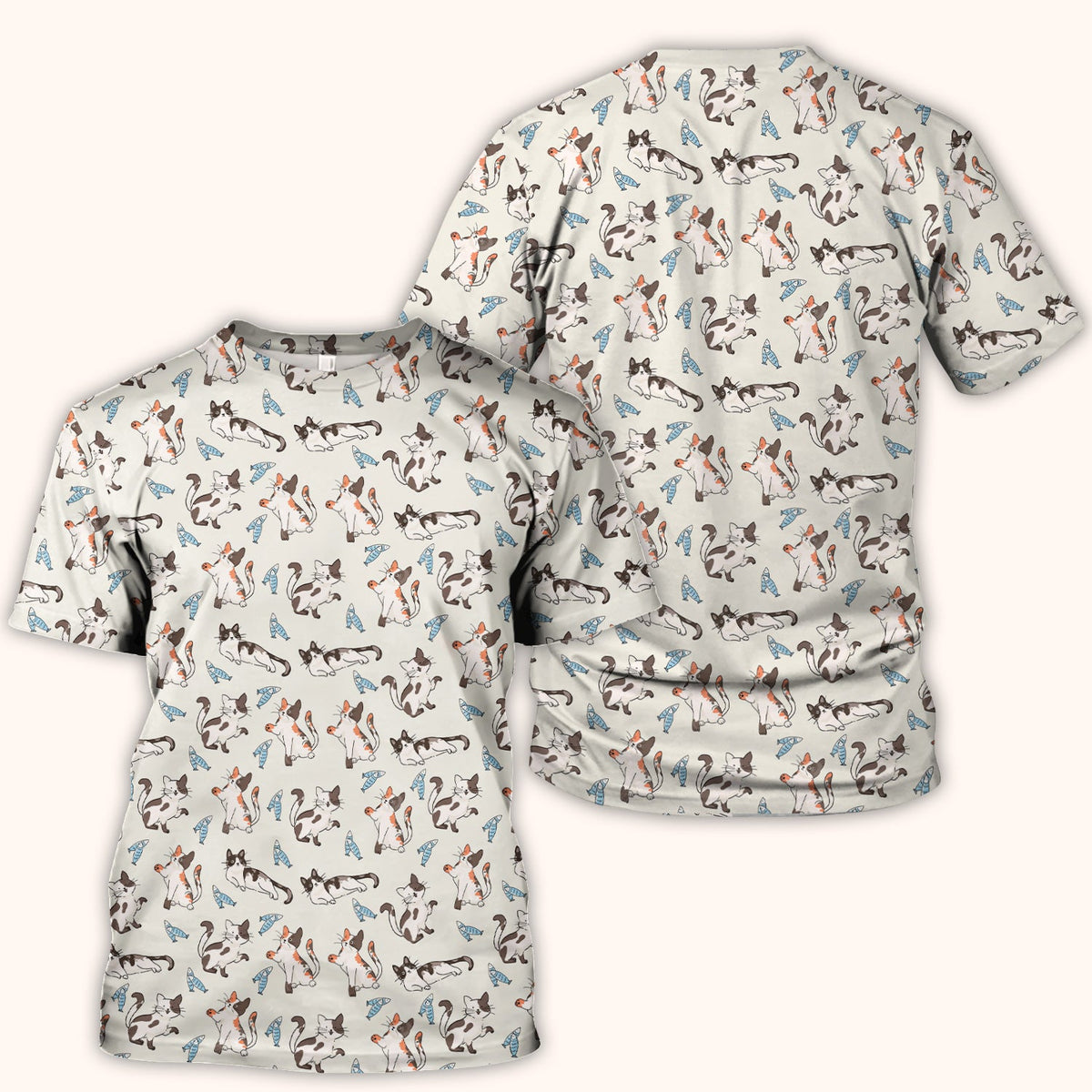 Playful Cats Fish Nurse Scrub Top