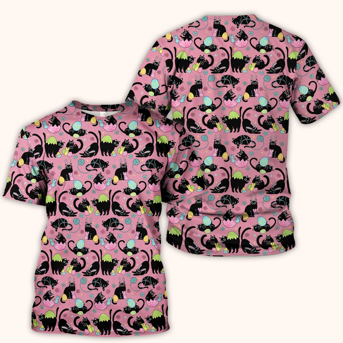 Black Cat Egg Nurse Scrub Top - Easter Gift