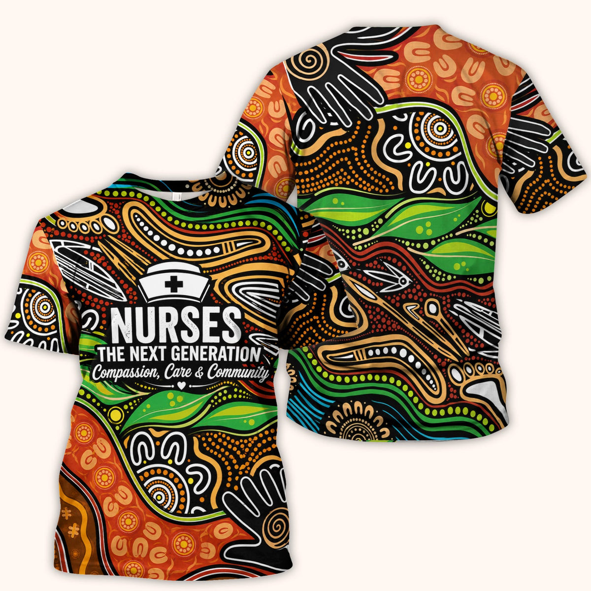 Dot Art Nurse Quote Scrub Top