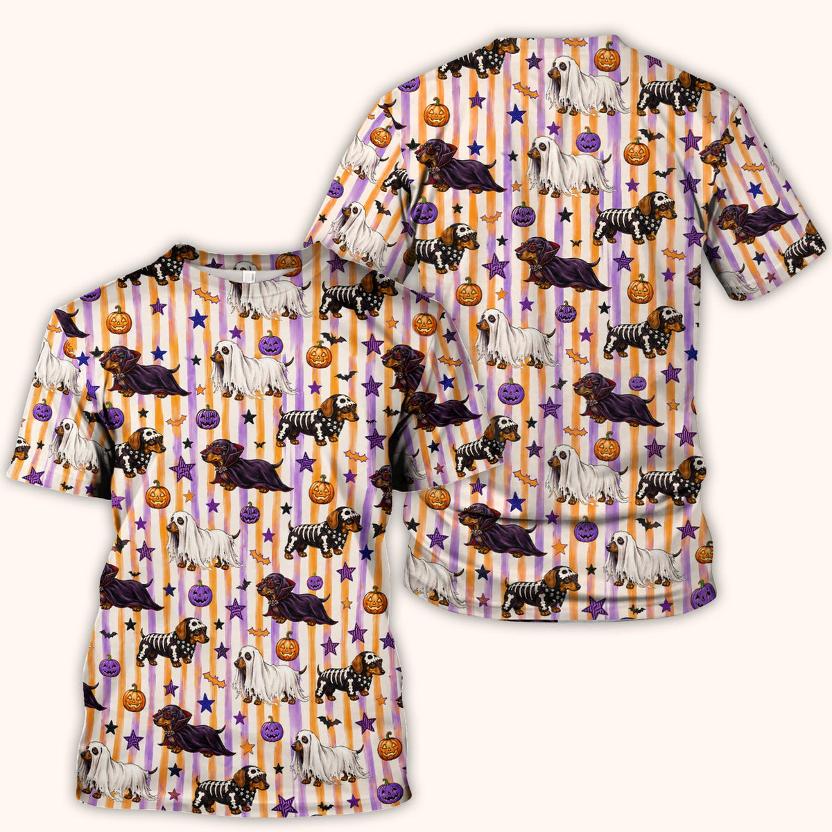 Dachshund Stripe Nurse Scrub Top - Halloween Gift