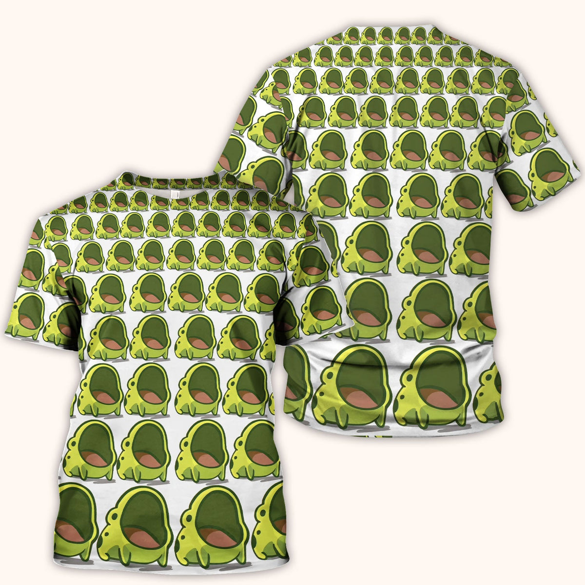 Green Frog Cartoon Nurse Scrub Top