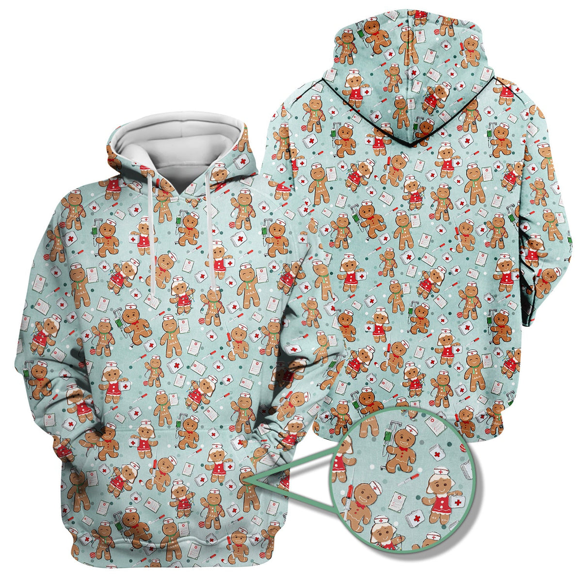 Gingerbread Man Scrub Top - Christmas Gift For Nurse
